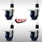 Service Caster 3.5'' SS Solid Poly Swivel 1-7/8'' Expanding Stem Caster Set Total Lock Brake, 4PK SCC-SSEXTTL20S3514-SPUS-178-4 - alternate 4